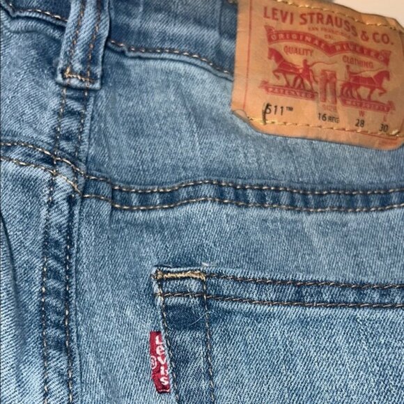 Levi’s Boys 511 Slim Flex Adjust. Waist Stretch Straight Jeans (Size: 16) EUC - Picture 15 of 16
